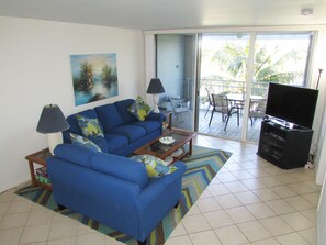 Flat-screen TV, DVD player