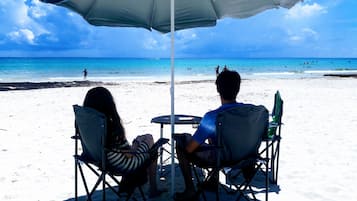 Sun loungers, beach towels