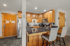 Coffee/tea maker, fridge, microwave, oven - Ski-In/Ski-Out 1-Bedroom Condo w/ Balcony and Fireplace! (Steamboat Springs)