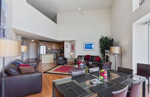 TV, fireplace, offices