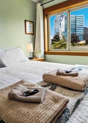 2 slaapkamers, een strijkplank/strijkijzer, reisbedje, gratis wifi