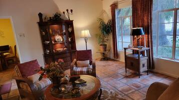 TV connectée, cheminée, lecteur de DVD