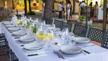 Outdoor banquet area