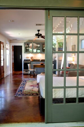 Your studio is also accessible through your private patio doors