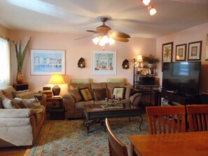 Una Smart TV, un reproductor de DVD, una videoteca