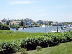 Back yard overlooking salt water marsh and inlet