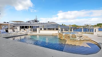 Een verwarmd zwembad