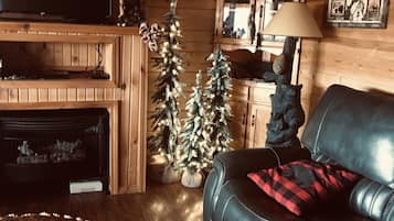 Smart TV, fireplace, DVD player