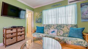 TV, DVD player, books