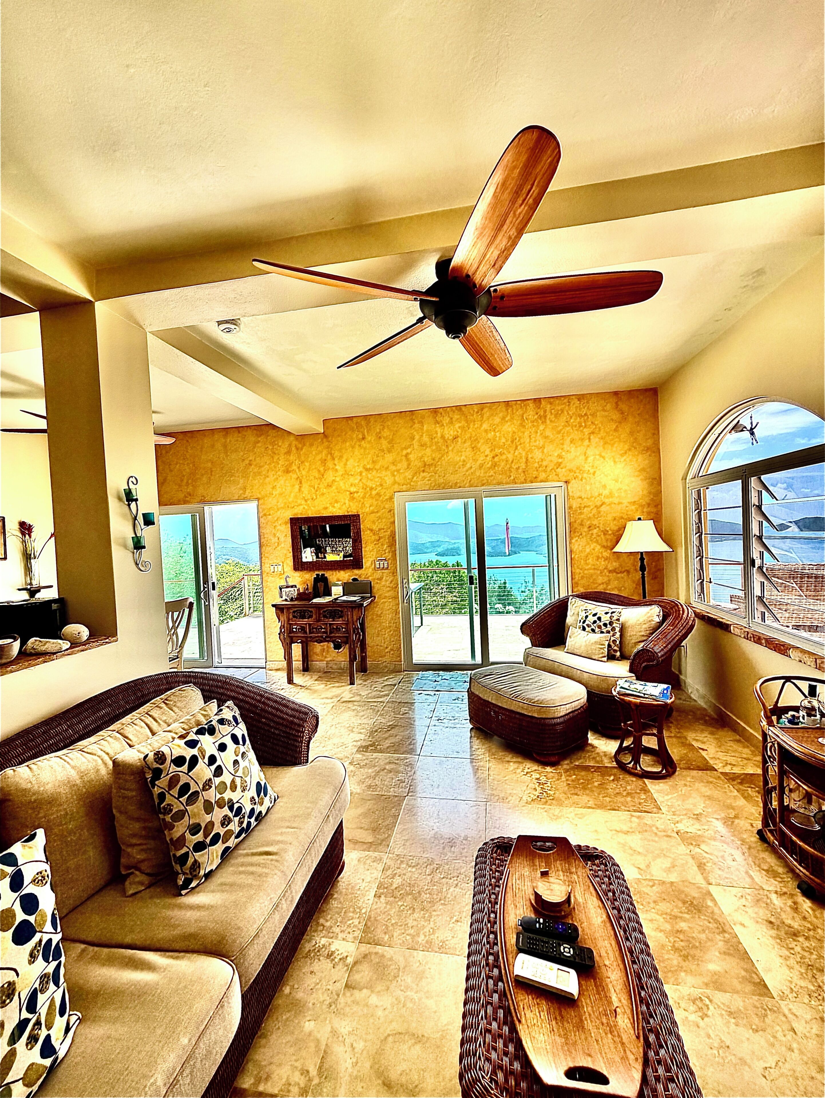 Smart TV, DVD player, books, video library