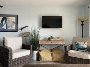 Smart TV, DVD player, books