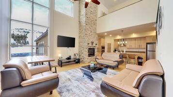 Smart-TV, Kamin, DVD-Player, Tischtennisplatte