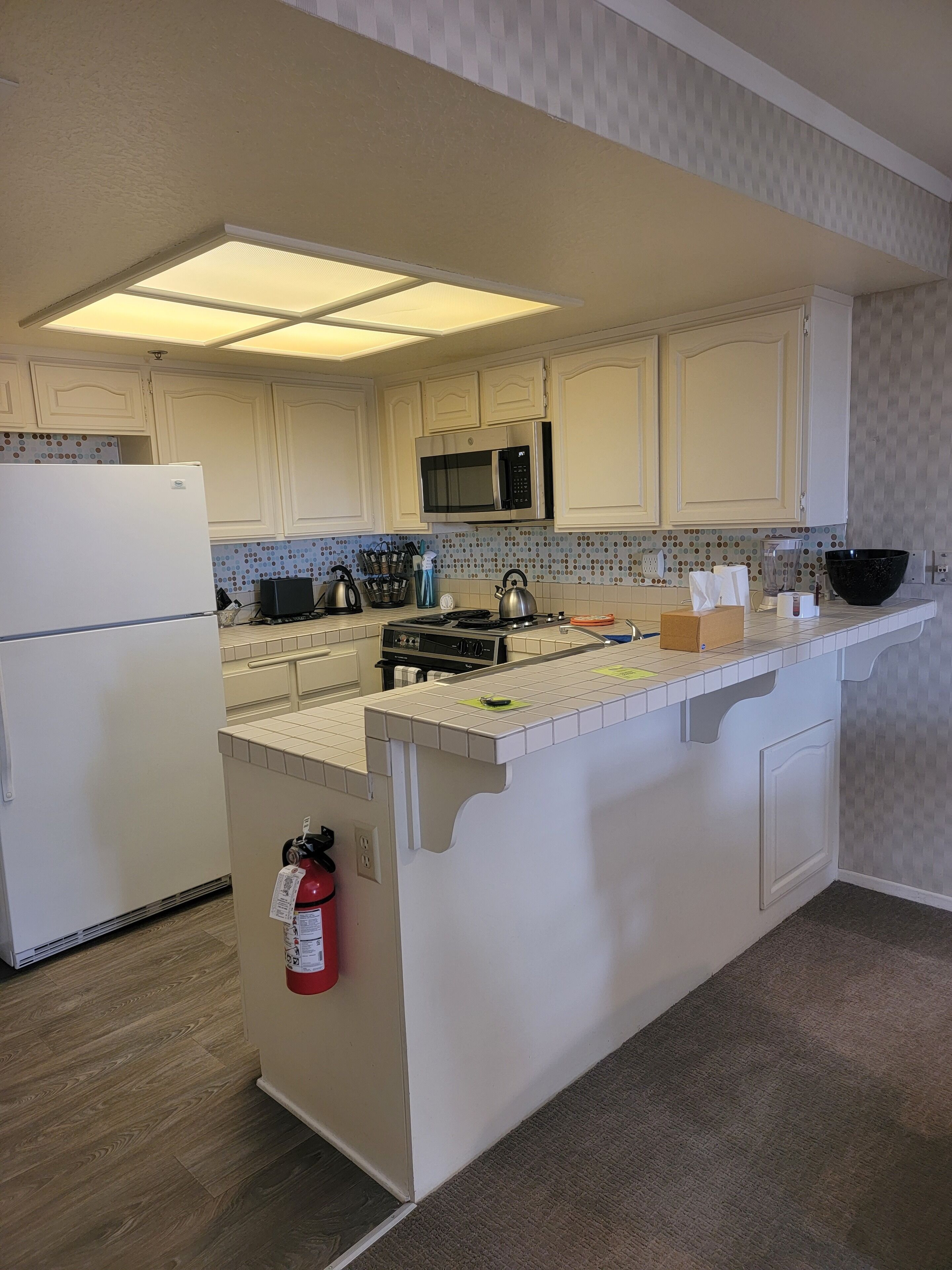 Kühlschrank, Mikrowelle, Ofen, Herdplatte