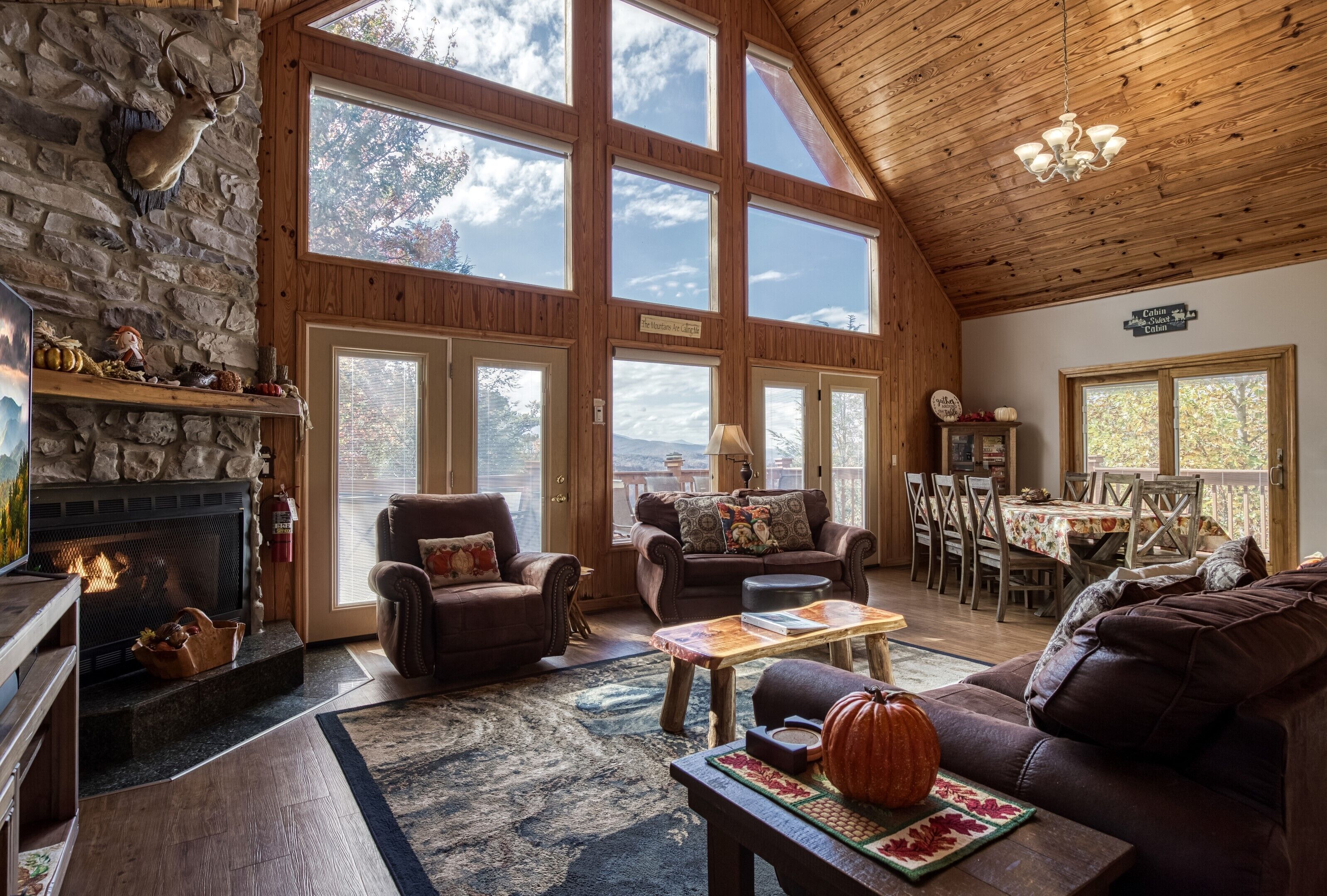 TV connectée, cheminée, lecteur de DVD, baby-foot