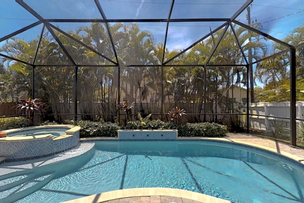 Sparkling heated pool and large hot tub!