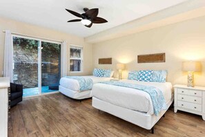 3 bedrooms, desk, iron/ironing board, travel cot