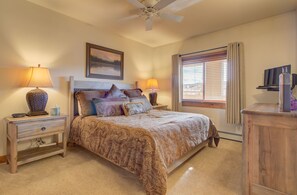 2 bedrooms, blackout drapes, free internet, bed sheets