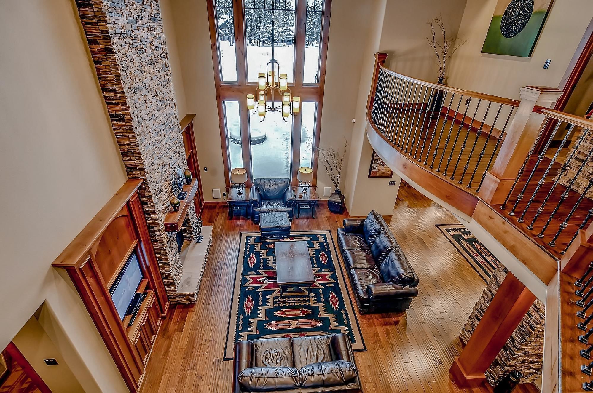 Chalet | Living area | Flat-screen TV, fireplace, ping pong