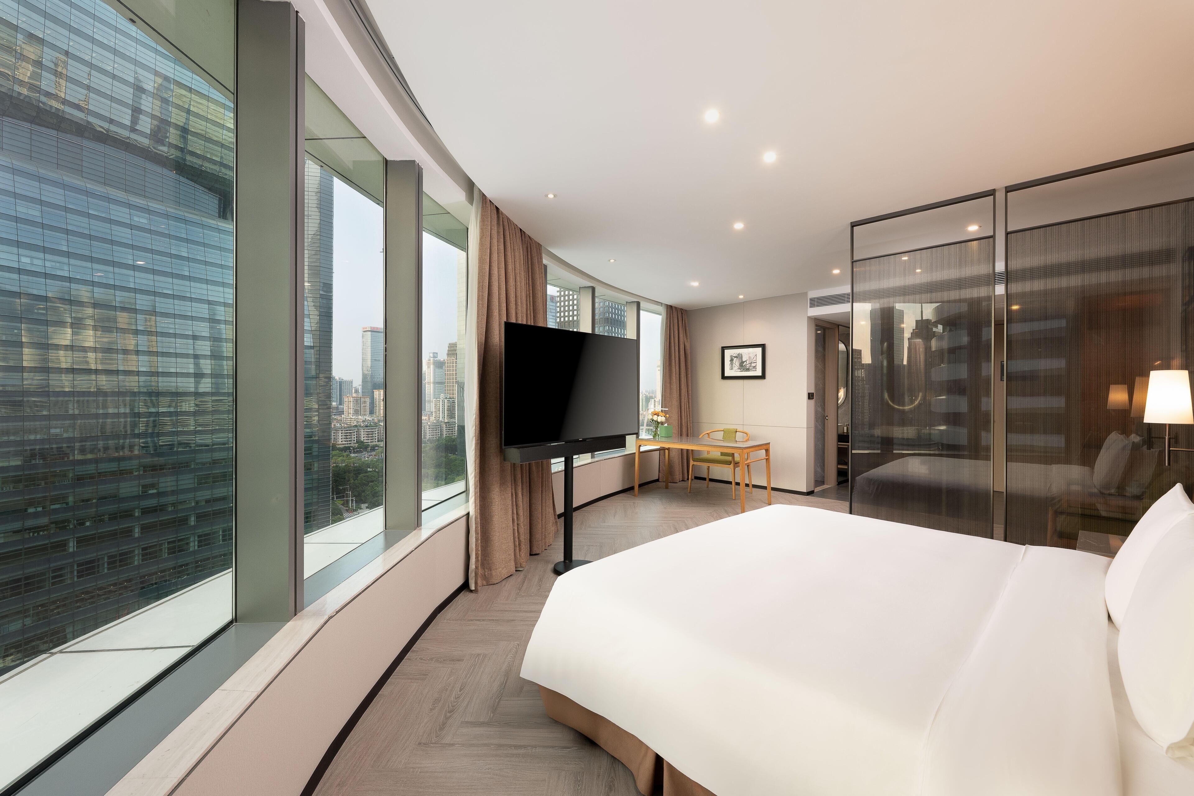 Down comforters, minibar (free items), in-room safe, desk