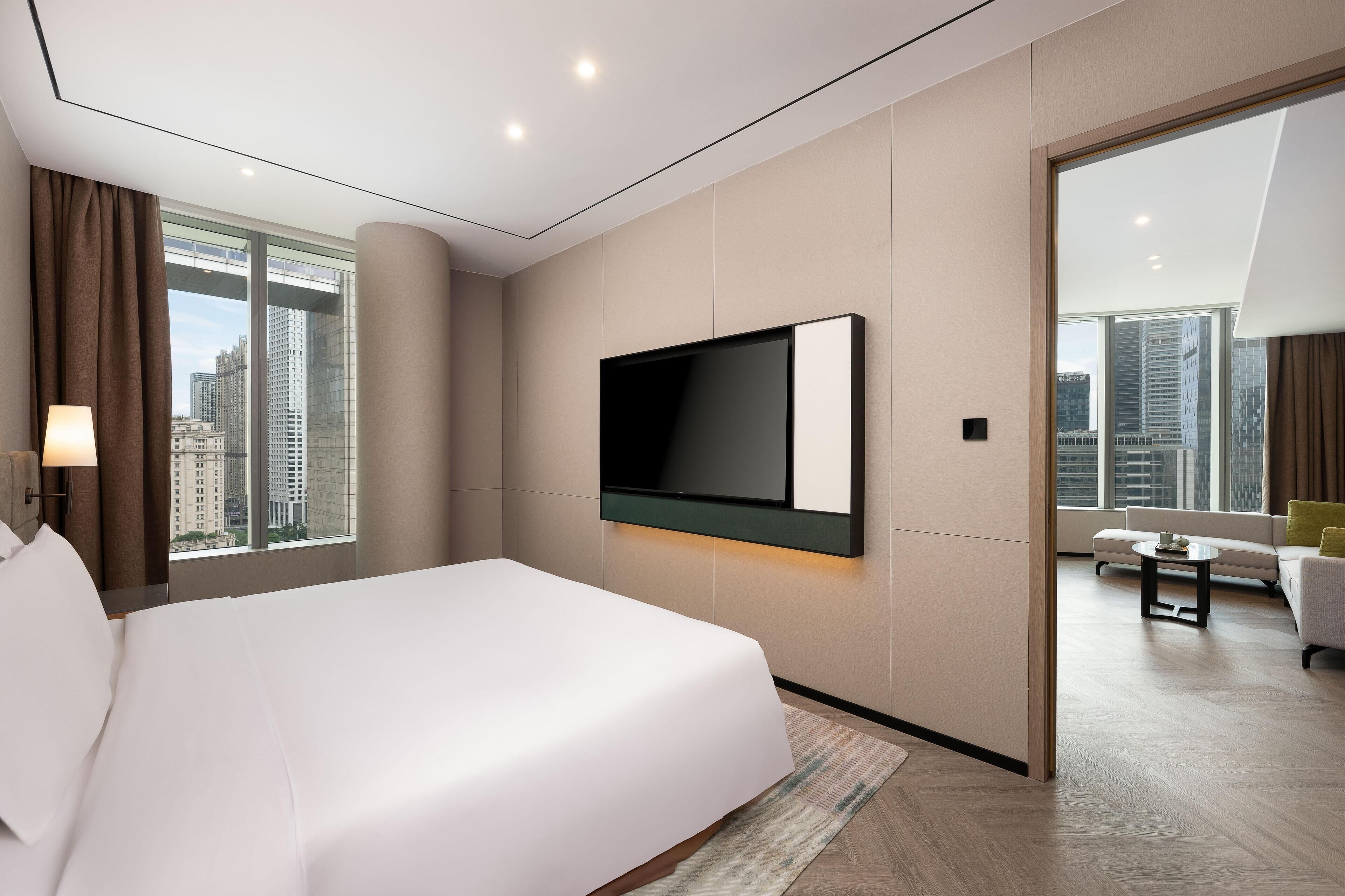 Down comforters, minibar (free items), in-room safe, desk