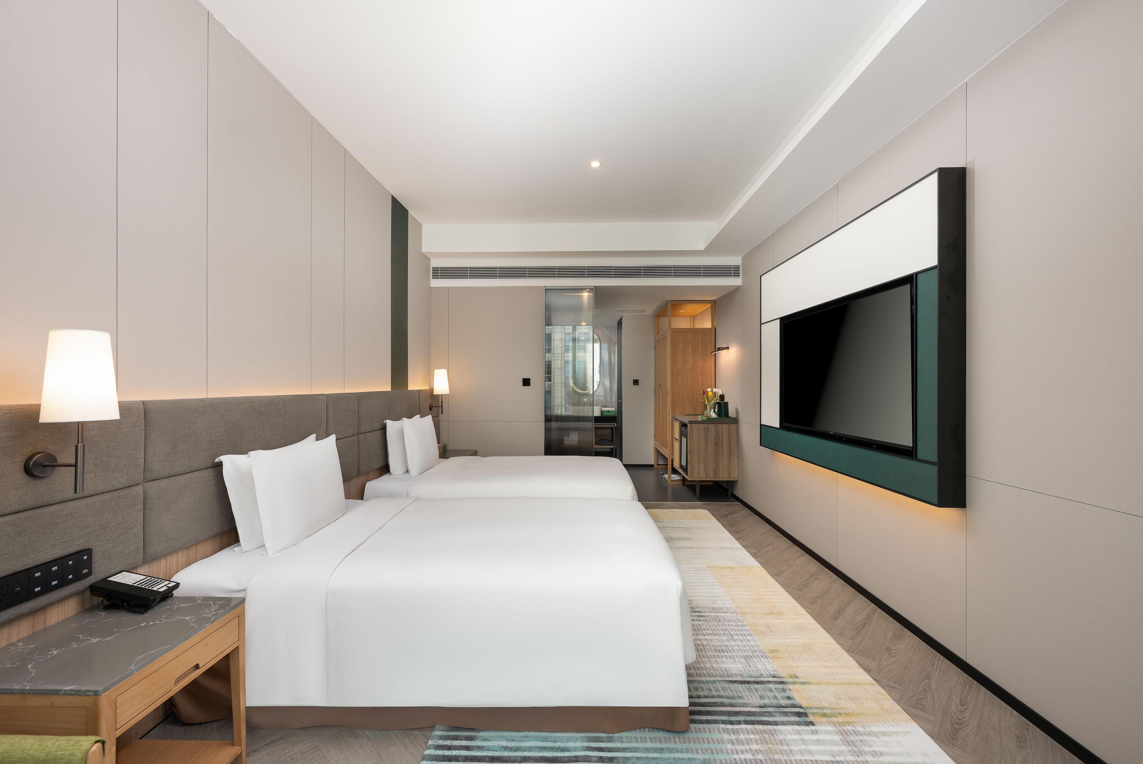 Down comforters, minibar (free items), in-room safe, desk