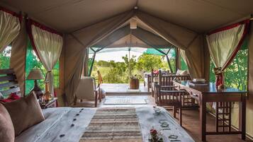 Luxury Tent, 1 Bedroom, Terrace, Mountain View | 1 bedroom, premium bedding, in-room safe, desk