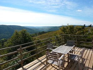 Tente Panoramique, 1 chambre, côté montagne | Terrasse/Patio