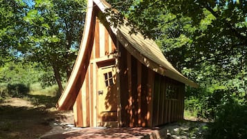 Cabaña romántica, 1 cama matrimonial, vista a la montaña | Tabla de planchar con plancha 