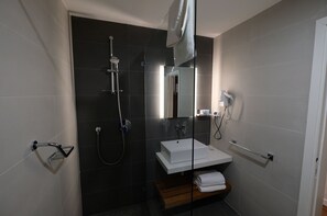 Suite, Balcony, City View | Bathroom | Shower, free toiletries, hair dryer, towels - Scots House Hotel  (Jerusalem)