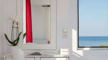 Standard Double Room, Patio, Partial Sea View | In-room safe, desk, soundproofing, free WiFi