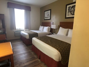 Standard Room, 2 Queen Beds, Non Smoking, Refrigerator & Microwave | In-room safe, individually decorated, individually furnished, desk