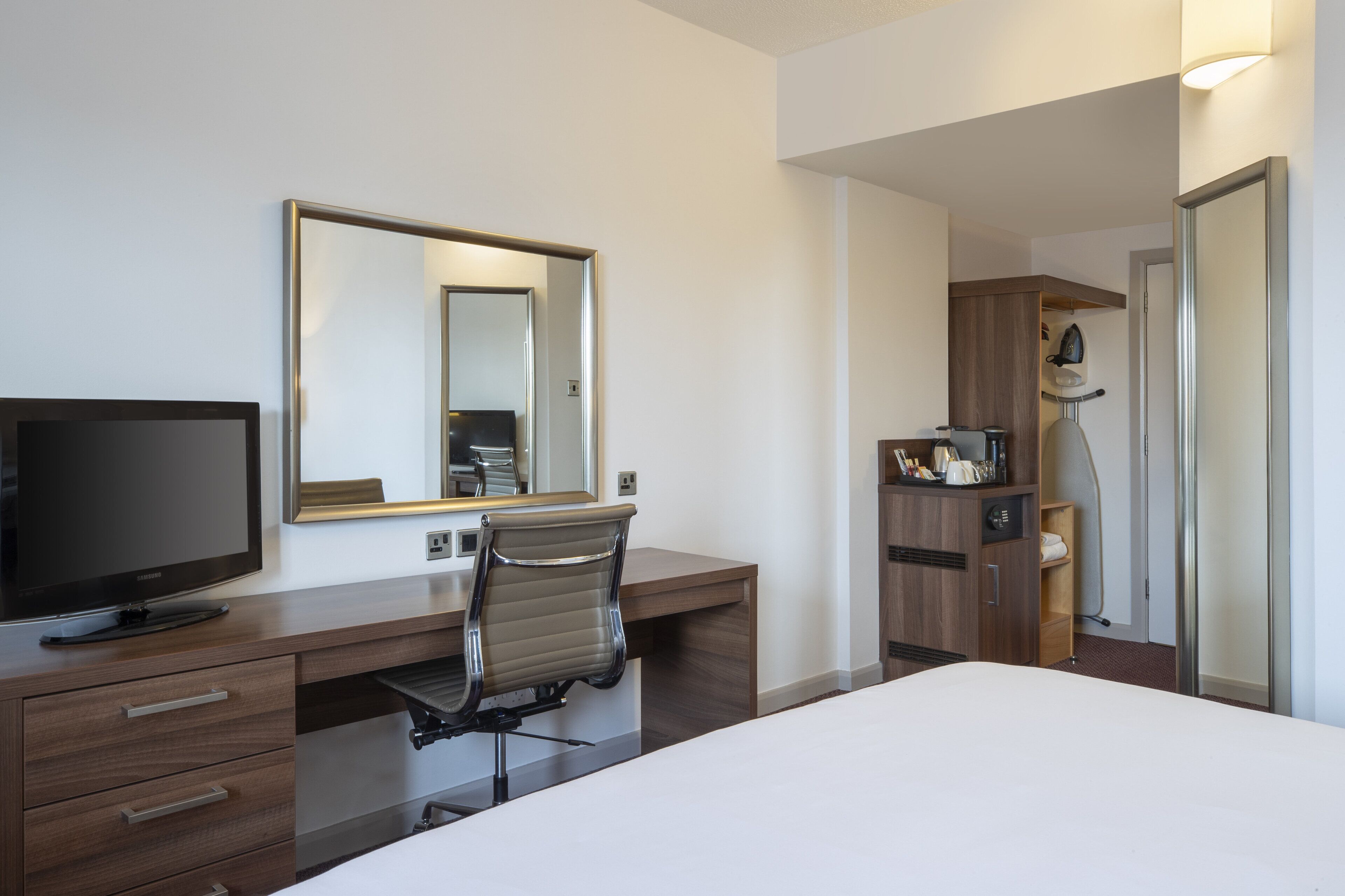 in-room safe, desk, blackout curtains, iron/ironing board