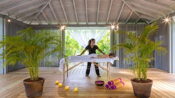Behandlingsrum til par, sauna, kropsbehandlinger, aromaterapi