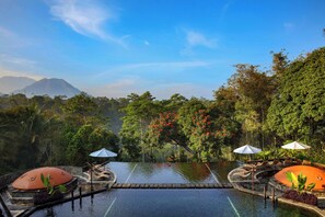 Outdoor pool, open 8:00 AM to 6:00 PM, pool umbrellas, pool loungers
