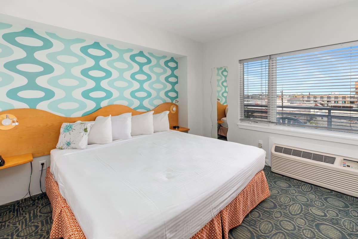 standard suite, 1 king bed with sofa bed | living area | tv, dvd player