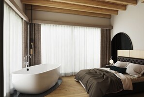 Hypo-allergenic bedding, down comforters, minibar, in-room safe