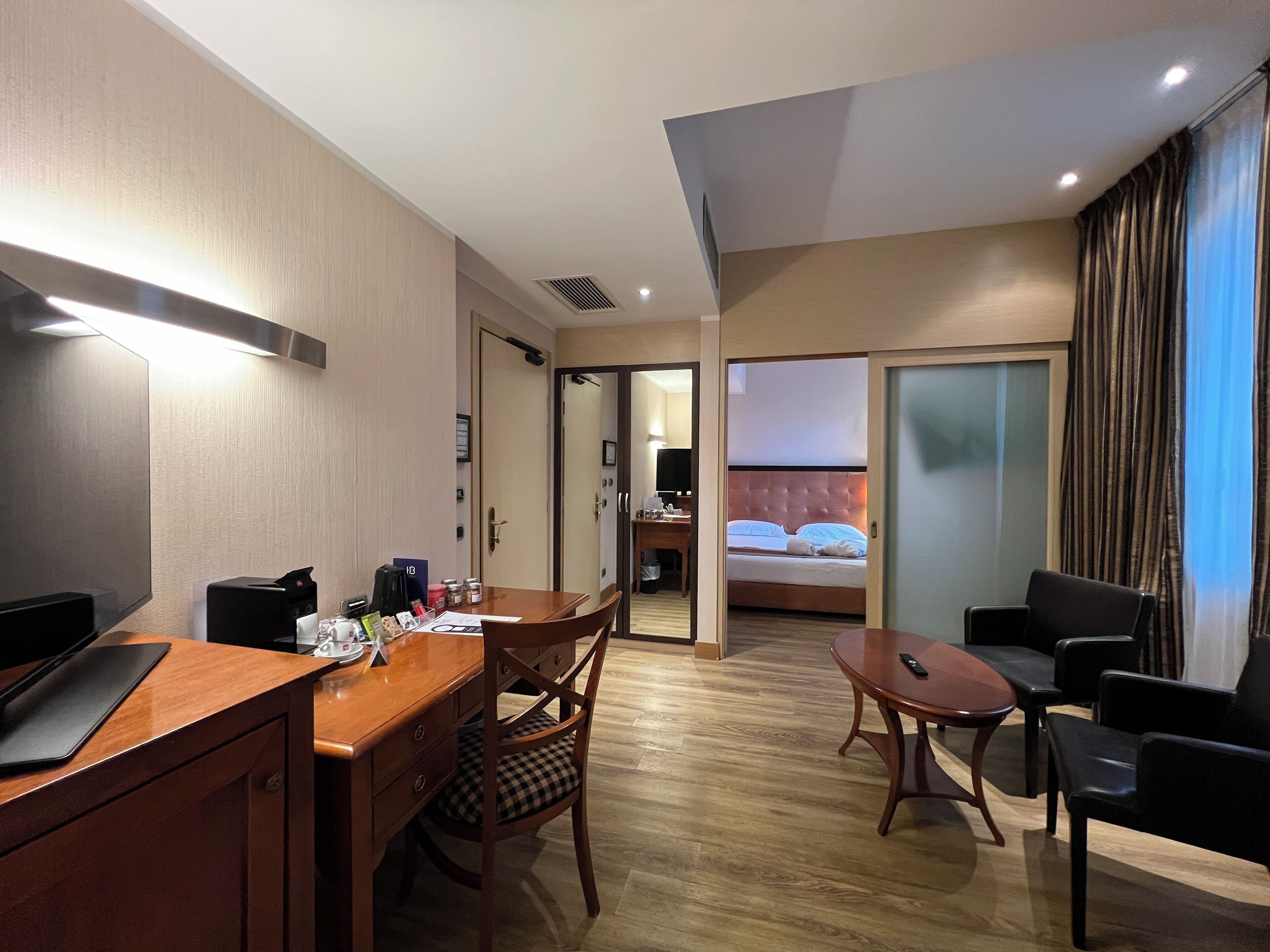 Suite junior | Ropa de cama hipoalergénica, edredones de plumas, minibar y caja fuerte