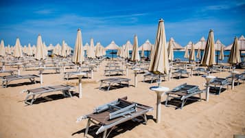 Private beach, sun-loungers, beach umbrellas, scuba diving