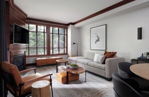 The Townhouse King | Área de sala de estar | Televisión LCD, chimenea, reproductor de DVD y películas con cargo 