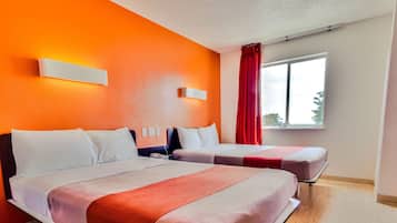 Desk, free WiFi, bed sheets