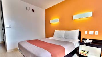 Desk, free WiFi, bed sheets