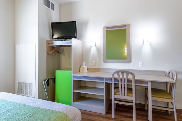 Desk, blackout drapes, iron/ironing board, free WiFi