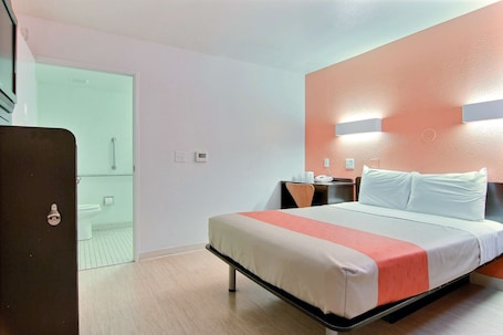 Desk, free WiFi, bed sheets