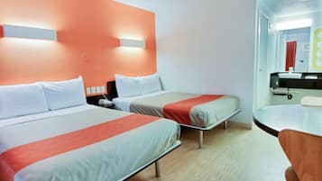 Desk, free WiFi, bed sheets