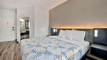 Desk, free WiFi, bed sheets