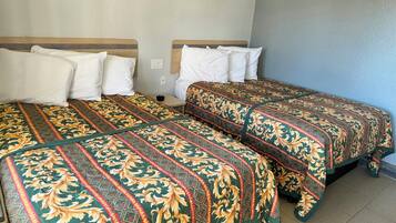 Desk, free WiFi, bed sheets