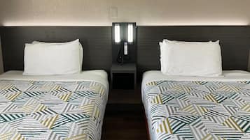 Blackout curtains, free WiFi, bed sheets