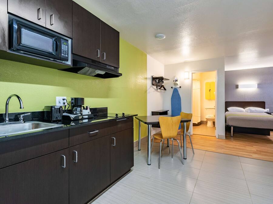 Fridge, microwave, coffee/tea maker