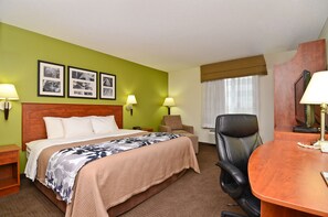 Standard Room, 1 King Bed, Non Smoking | In-room safe, desk, laptop workspace, blackout drapes - Sleep Inn & Suites Conference Center and Water Park (Minot)