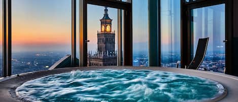 Indoor pool, open 7:00 AM to 10:00 PM, pool loungers